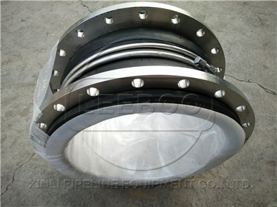 大口徑雙球體襯四氟<a href=http://longyimetal.cn target=_blank class=infotextkey>橡膠軟接頭</a>